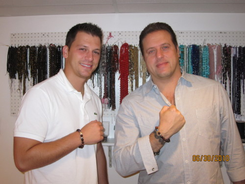 Albie Manzo and Chris Laurita from the Real Housewives with their Tiger Eye bracelets - jacqueline real housewives 