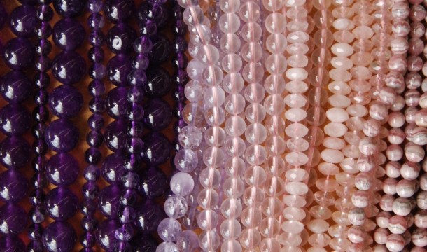 semiprecious gemstone strands for making stretch bracelets at zen jewelz