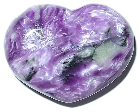 Charoite cut stone in a heart shape - charoite bracelet