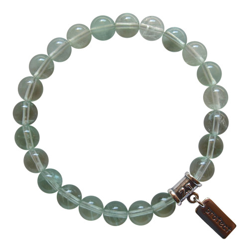 Fluorite gemstone bracelet adorned with a sterling silver intuition charm by zen jewelz - fluorite healing properties