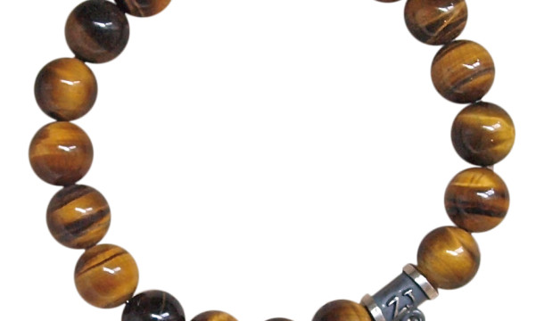 Tiger Eye bracelet adorned with a sterling silver abundance charm by zen jewelz