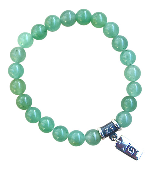 Green Aventurine gemstone bracelet adorned with a sterling silver joy charm by zen jewelz - how to find inner peace