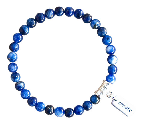 Lapis Lazuli gemstone bracelet adorned with a sterling silver create charm by zen jewelz - how to find inner peace