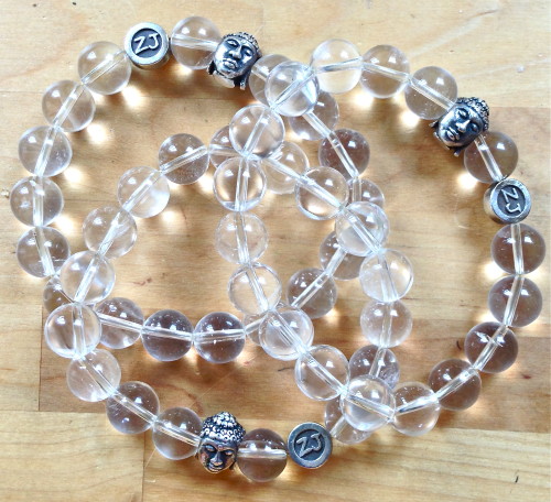 Clear Quartz bracelet bundle adorned with sterling silver by zen jewelz - coping with divorce