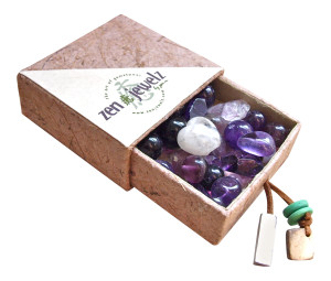 Custom zen jewelz jewelry box filled with gemstones to promote sweet dreams called a DreamBox