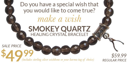  Smokey Quartz Bracelet adorned with a sterling silver wishbone charm