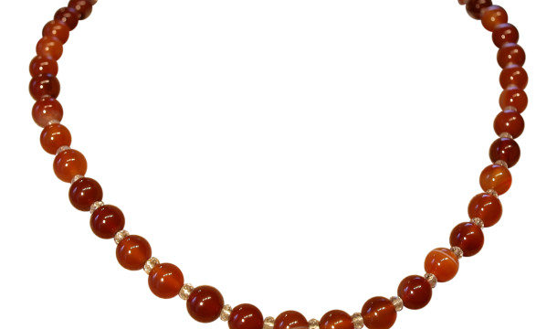 CARNELIAN JEWELRY - Live With Passion Necklace made with carnelian and quartz gemstones