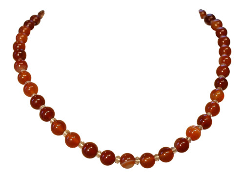 CARNELIAN JEWELRY - Live With Passion Necklace made with carnelian and quartz gemstones