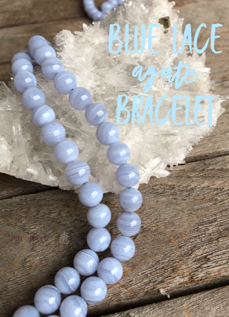 Blue lace agate adjustable bracelet minimalist  crystal healing
